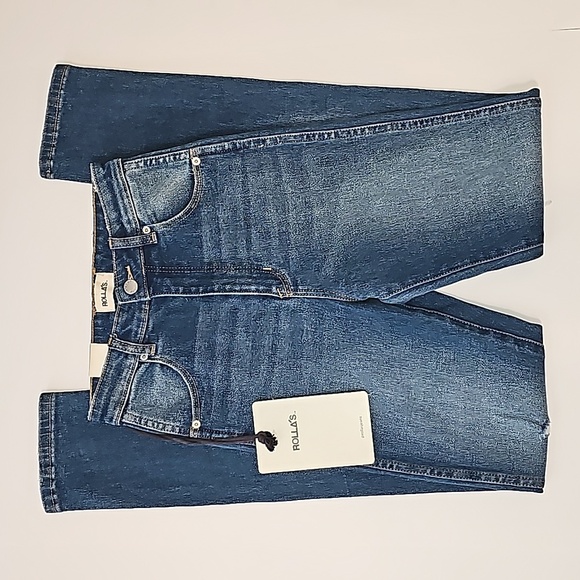 Rolla's Eastcoast High Rise Skinny Blue Jean Denim Distressed Original Blue 8 26 - Picture 7 of 16